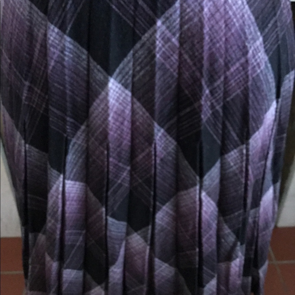 Vintage 70's Plaid Wool Blend Pleated Skirt - Picture 7 of 8